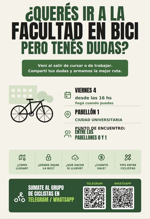 ¿Querés venir en bici a la facultad pero no sabés por dónde empezar?